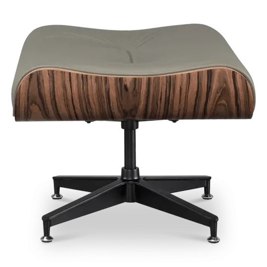 Cavel Lounge Chair Ottoman / Hocker Olijf Groen Leer | Naturel Palissander Schaal