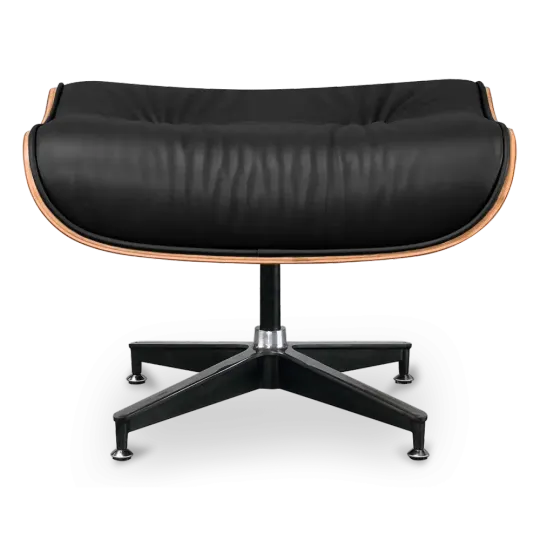 Cavel Lounge Chair Zwart Leer | Walnoot Schalen Cavel Lounge Chair Zwart Leer | Walnoot Schalen