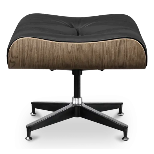 Cavel Lounge Chair Zwart Leer | Walnoot Schalen Cavel Lounge Chair Zwart Leer | Walnoot Schalen