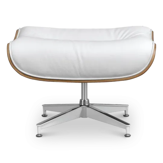 Cavel Lounge Chair Wit Leer | Walnoot Schalen Cavel Lounge Chair Wit Leer | Walnoot Schalen