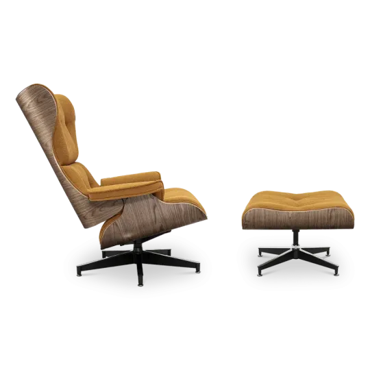Cavel Lounge Chair Bruin Boucle | Walnoot Schalen Cavel Lounge Chair Bruin Boucle | Walnoot Schalen