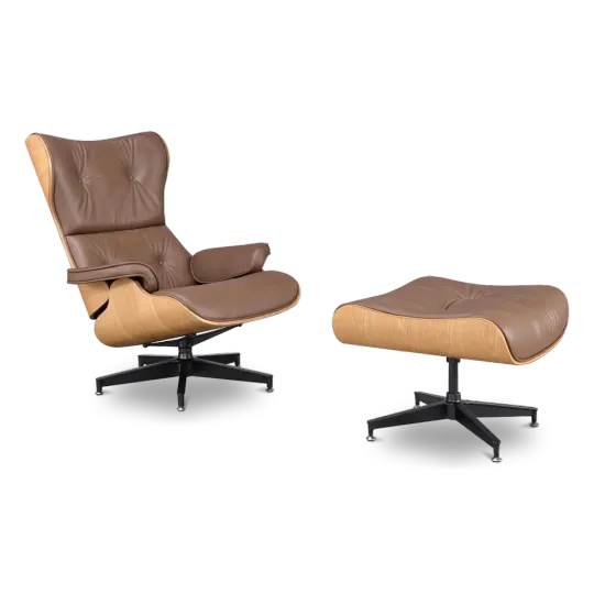 Cavel Lounge Chair Bruin Leer | Essen Schalen Cavel Lounge Chair Bruin Leer | Essen Schalen