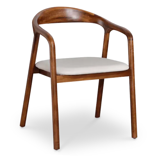Artson Eetkamerstoel | Walnoot Hout | Wit PU Leer Artson Eetkamerstoel | Walnoot Hout | Wit PU Leer