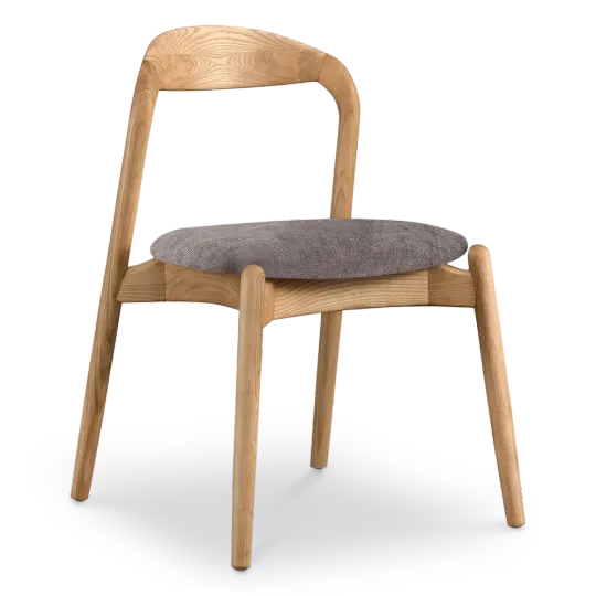Bow Eetkamerstoel | Essen Hout | Grijs Bruin Chenille Bow Eetkamerstoel | Essen Hout | Grijs Bruin Chenille