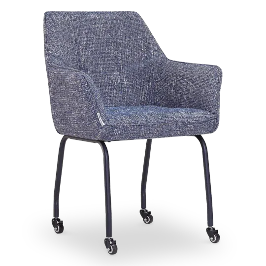 Eetkamerstoel Met Wieltjes Till | Blauw Eetkamerstoel Met Wieltjes Till | Blauw