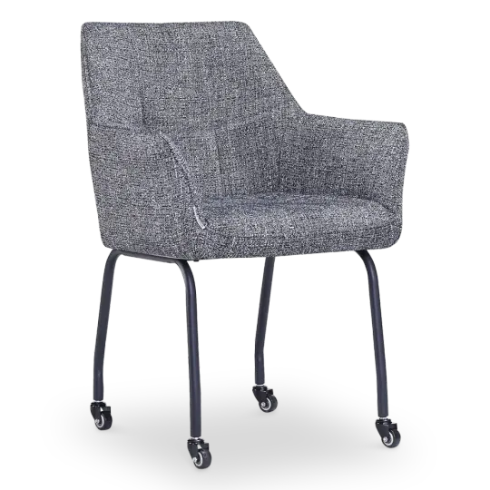 Eetkamerstoel Met Wieltjes Till | Zwart-Wit Eetkamerstoel Met Wieltjes Till | Zwart-Wit