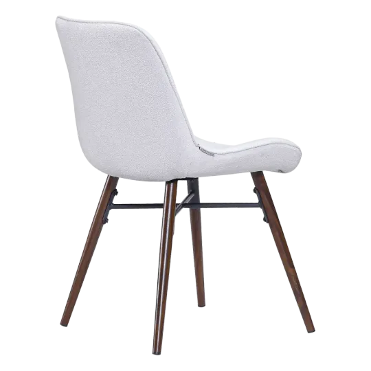 Eetkamerstoel Ferd | Wit Boucle | Walnoot Onderstel Eetkamerstoel Ferd | Wit Boucle | Walnoot Onderstel