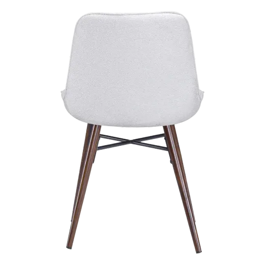 Eetkamerstoel Ferd | Wit Boucle | Walnoot Onderstel Eetkamerstoel Ferd | Wit Boucle | Walnoot Onderstel