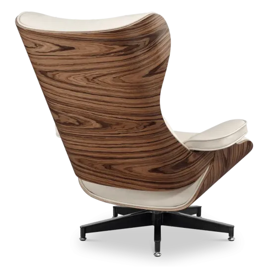 Cavel Lounge Chair Offwhite Leer | Naturel Palissander Schalen Cavel Lounge Chair Offwhite Leer | Naturel Palissander Schalen