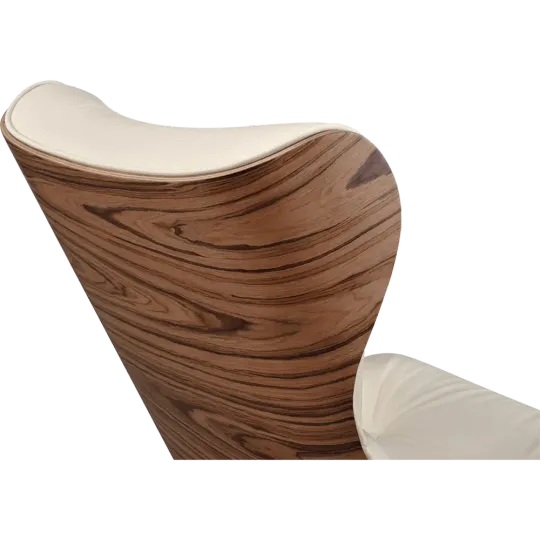 Cavel Lounge Chair Offwhite Leer | Naturel Palissander Schalen Cavel Lounge Chair Offwhite Leer | Naturel Palissander Schalen