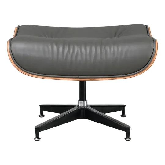 Cavel Lounge Chair Grijs Leer | Walnoot Schalen Cavel Lounge Chair Grijs Leer | Walnoot Schalen