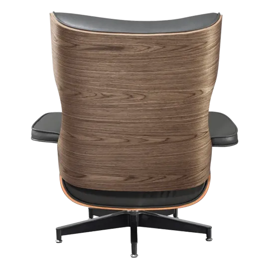 Cavel Lounge Chair Grijs Leer | Walnoot Schalen Cavel Lounge Chair Grijs Leer | Walnoot Schalen