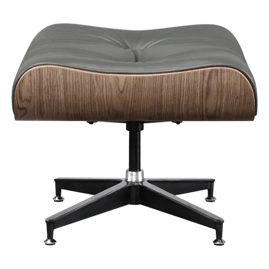 Cavel Lounge Chair Grijs Leer | Walnoot Schalen Cavel Lounge Chair Grijs Leer | Walnoot Schalen