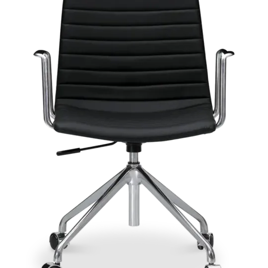 Cavel Lincoln Bureaustoel | Zwart PU Leer | Chroom Cavel Lincoln Bureaustoel | Zwart PU Leer | Chroom