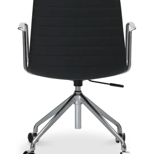 Cavel Lincoln Bureaustoel | Zwart PU Leer | Chroom Cavel Lincoln Bureaustoel | Zwart PU Leer | Chroom
