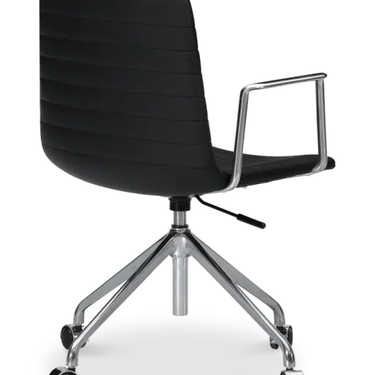 Cavel Lincoln Bureaustoel | Zwart PU Leer | Chroom Cavel Lincoln Bureaustoel | Zwart PU Leer | Chroom