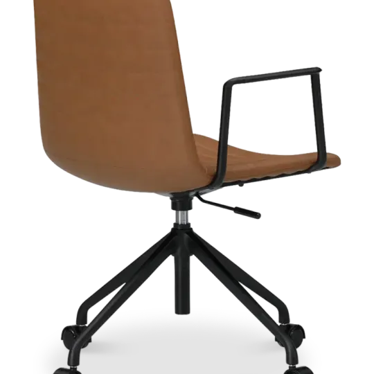 Cavel Lincoln Bureaustoel | Cognac PU Leer | Mat Zwart Cavel Lincoln Bureaustoel | Cognac PU Leer | Mat Zwart
