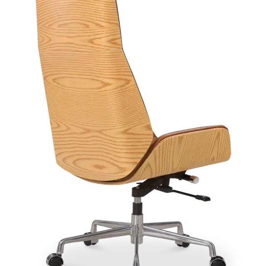 Bureaustoel Charles Cognac Leer, Essen Hout Bureaustoel Charles Cognac Leer, Essen Hout
