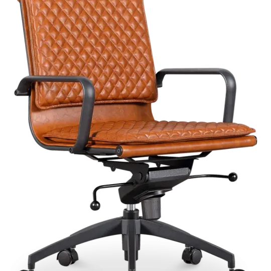 Diamond Softpad Bureaustoel Cognac | Lage Rug Diamond Softpad Bureaustoel Cognac | Lage Rug