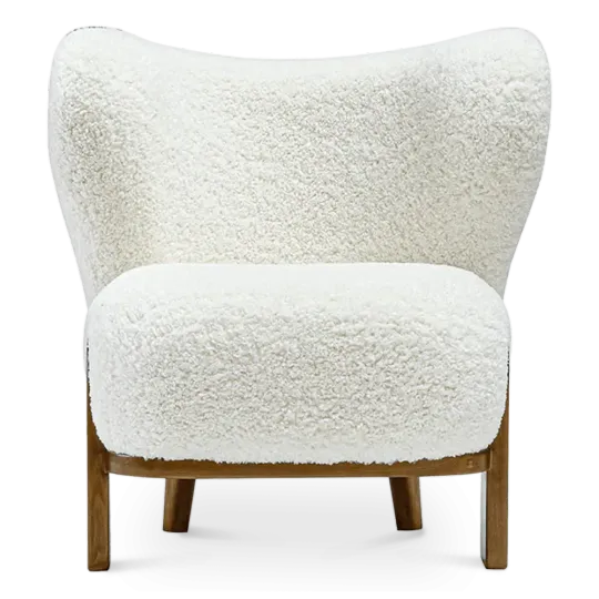 Little Kita Fauteuil Wit | Walnoot Pootjes Little Kita Fauteuil Wit | Walnoot Pootjes