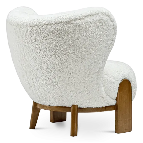 Little Kita Fauteuil Wit | Walnoot Pootjes Little Kita Fauteuil Wit | Walnoot Pootjes