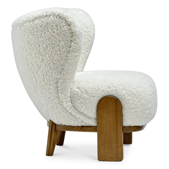 Little Kita Fauteuil Wit | Walnoot Pootjes Little Kita Fauteuil Wit | Walnoot Pootjes
