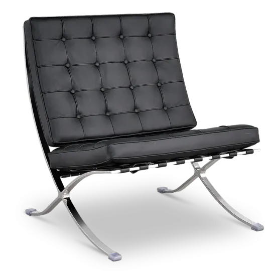 Paviljoen Chair XL Zwart Leer