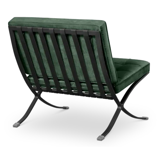 Paviljoen Chair Groen Velvet | Zwart Frame