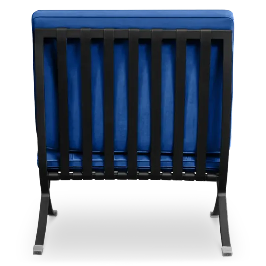 Paviljoen Chair XL Blauw Velvet Set | Inclusief Voetenbank | Zwart Frame Paviljoen Chair XL Blauw Velvet Set | Inclusief Voetenbank | Zwart Frame